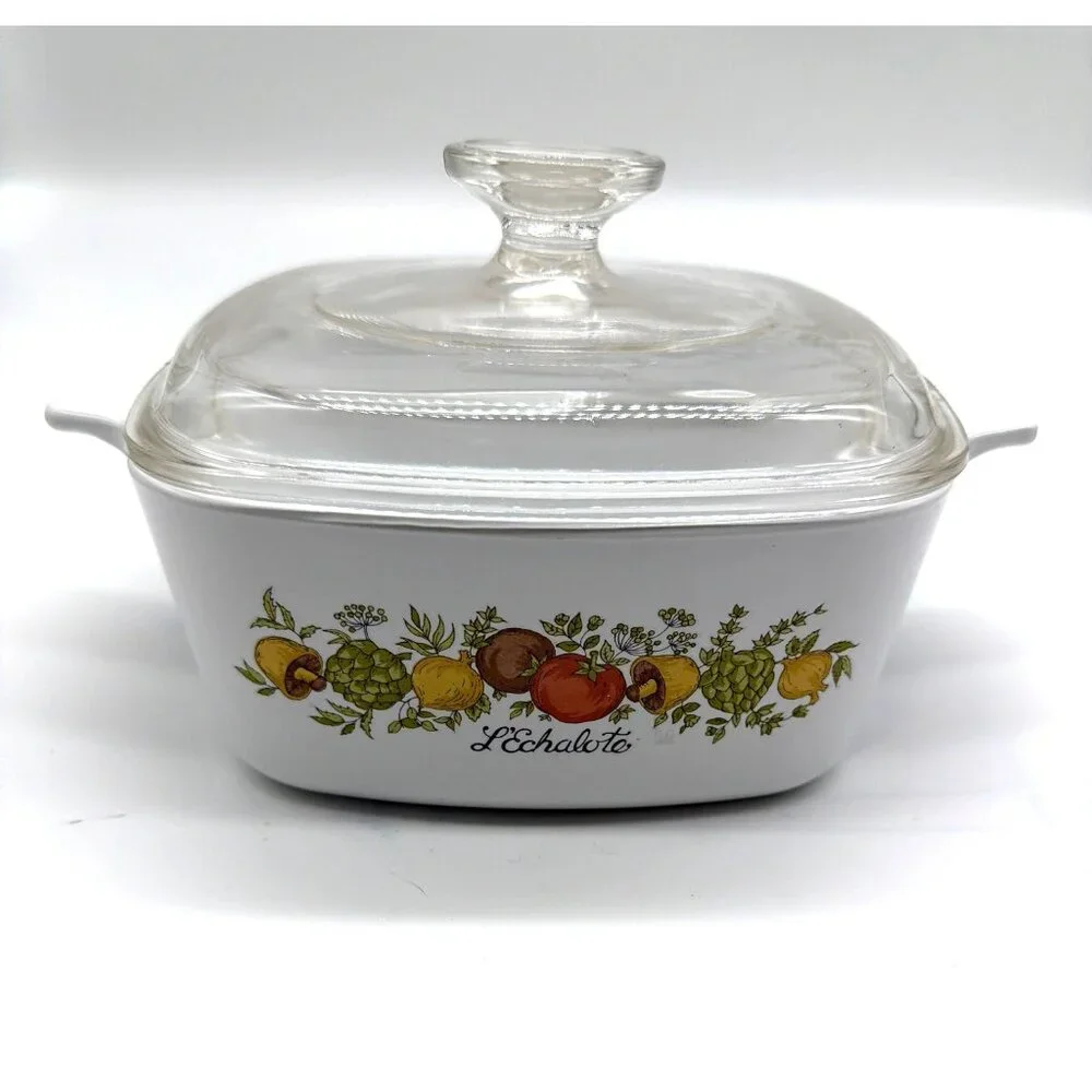 Vintage CorningWare LEchalote A-1-B 1 Qt Baking Dish With Glass Lid